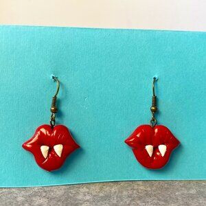 Vampire's Kiss Polymer Clay Dangly Earrings Small